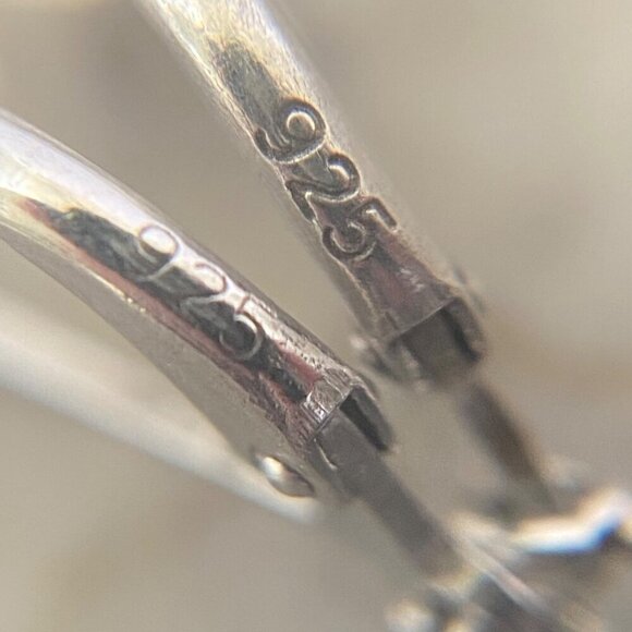 Sterling Silver 925 CFJ Filigree Openwork Scrollwork Leverback Dangle Earrings - Picture 9 of 16